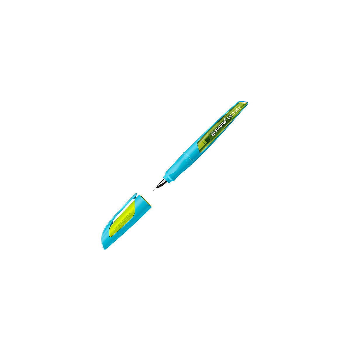 Schulfüller EASYbuddy L-Feder Linkshänder FRESH EDITION hellblau/limette, inkl. Patrone
