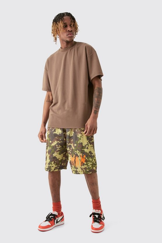Tall Man Mesh Camouflage Basketball-Shorts