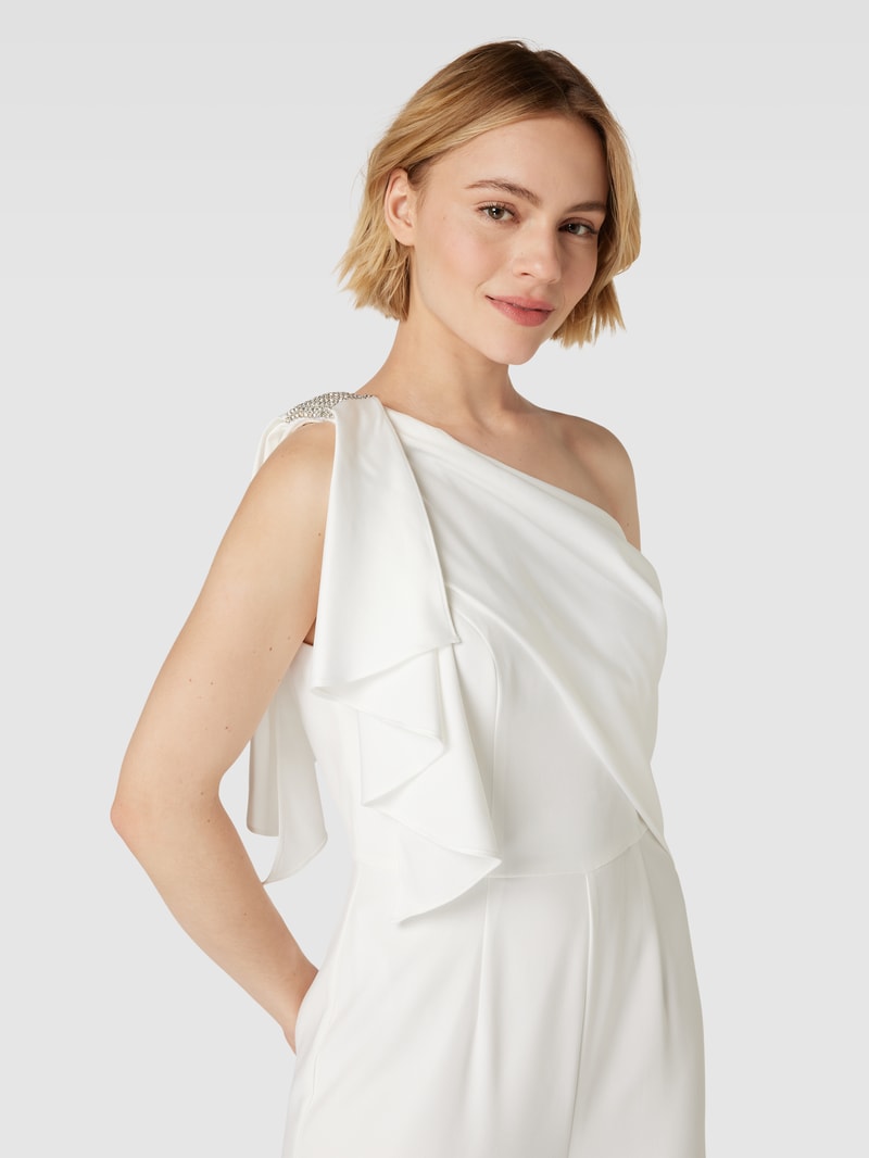 Jumpsuit mit Volants in offwhite
