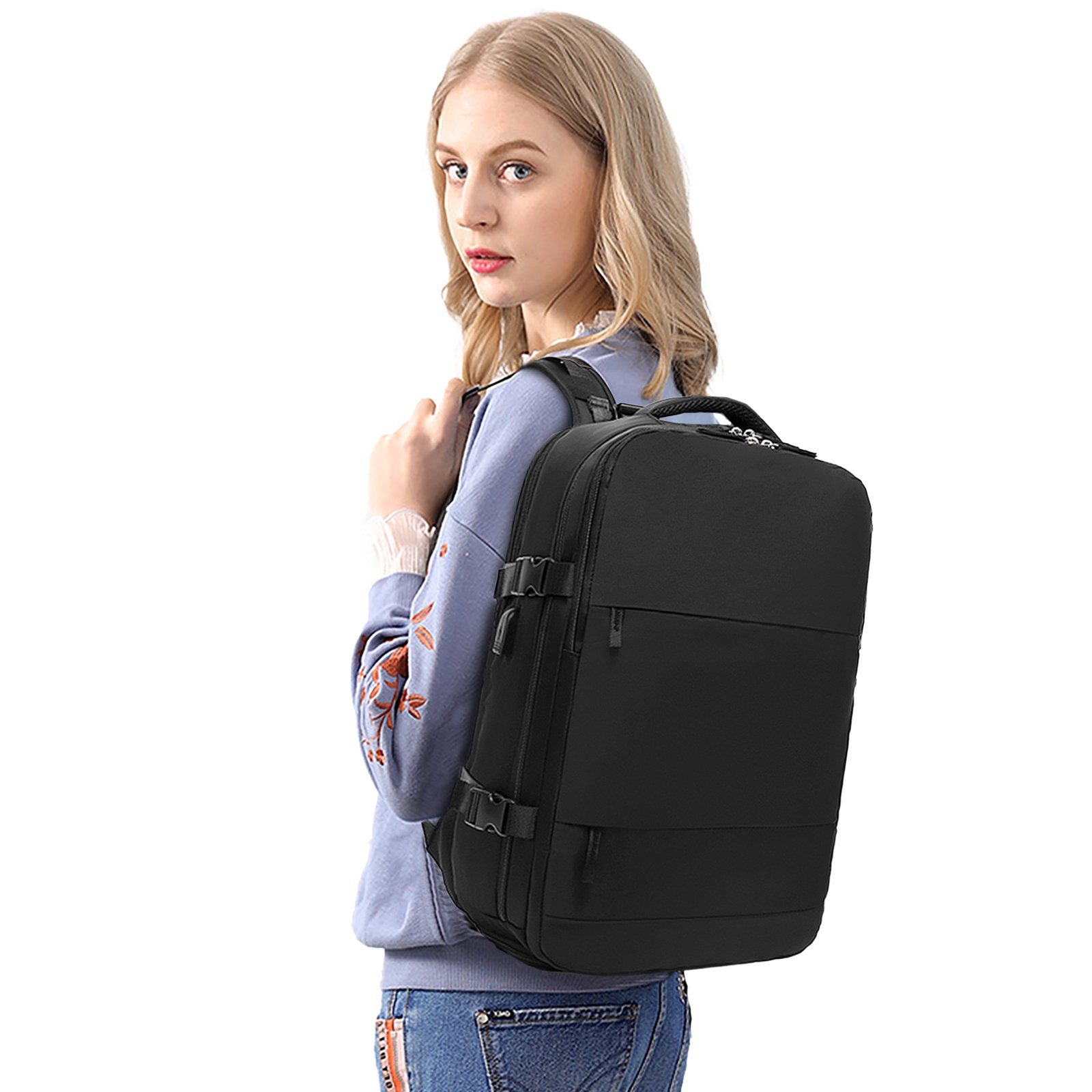 TAN.TOMI Reiserucksack Reiserucksack 45L, Handgepäck Rucksack, Lässiger Tagesrucksack, Wasserdichter Reiserucksack mit USB Ladeanschluss Schuhfach