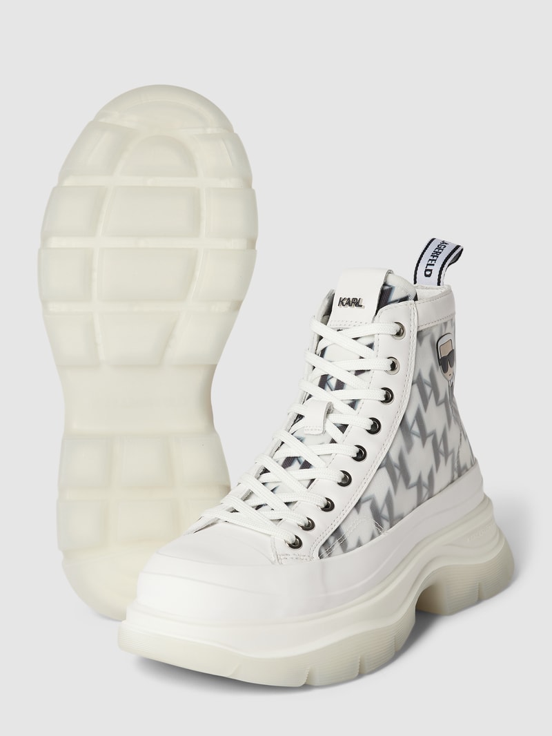 High-Top-Sneaker mit Label-Print Modell 'LUNA' in weiß