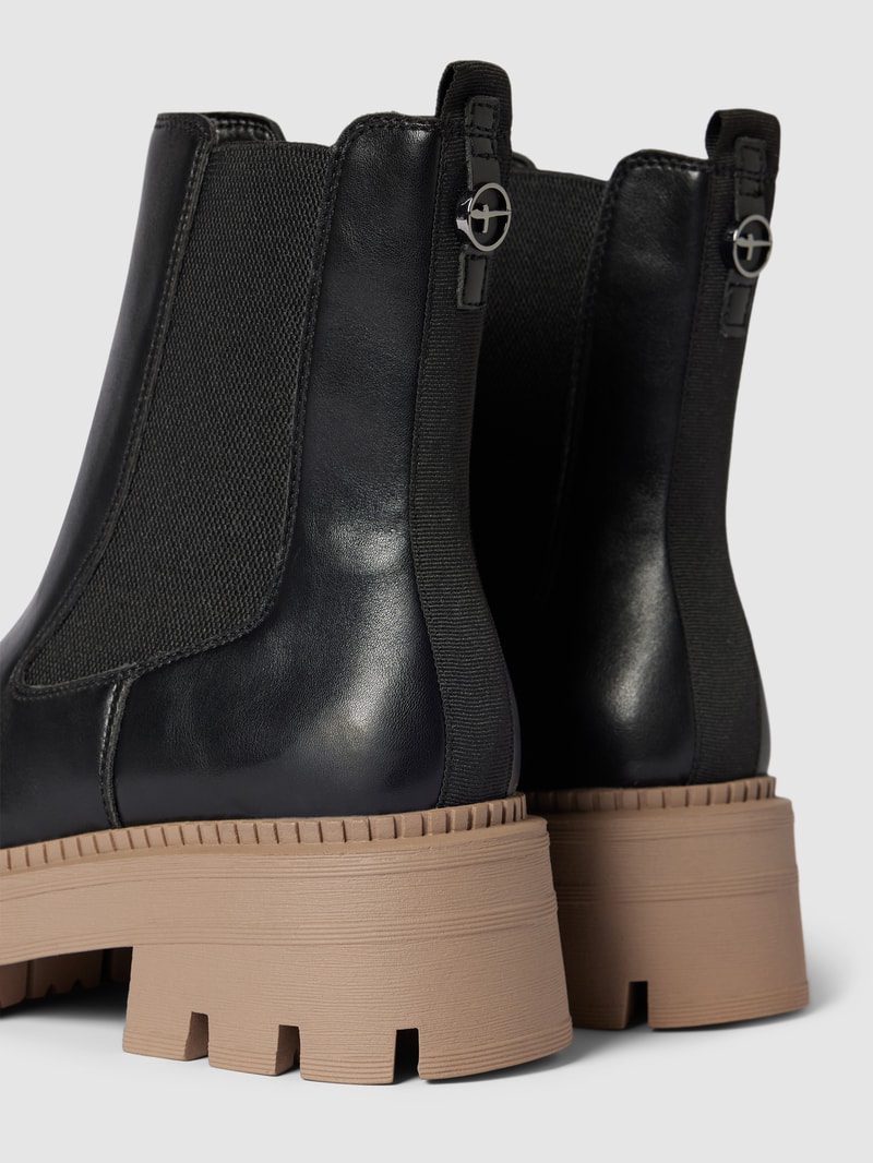 Stiefel aus Leder Modell 'CHELSEA' in schwarz