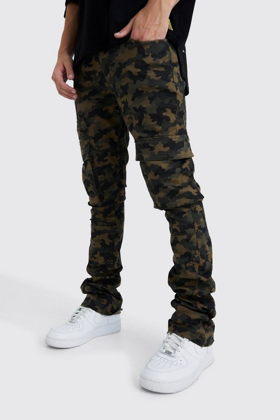 Skinny Camouflage Cargo-Hose