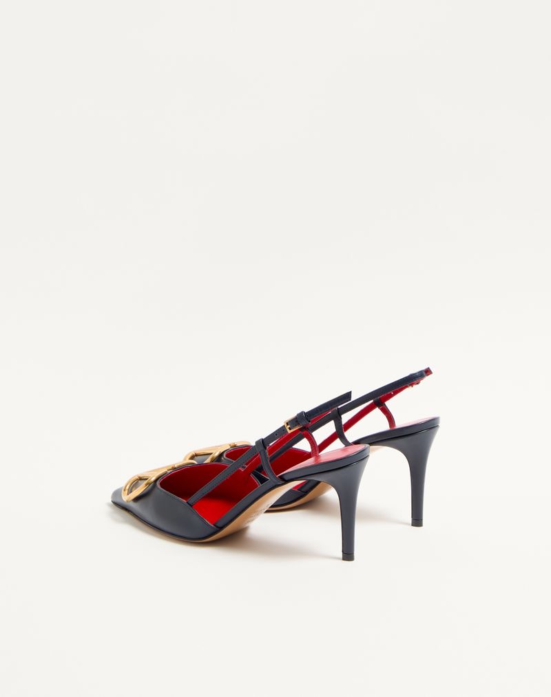 VLogo Signature Slingback Decote em pele de bezerro 80 mm