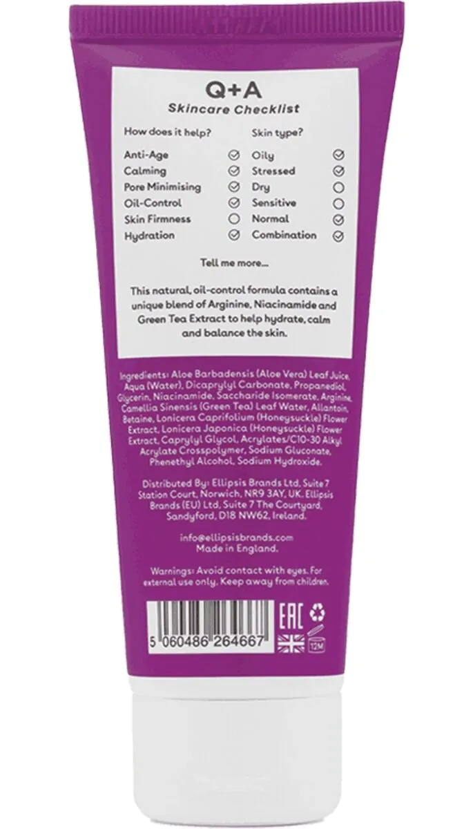 Q+A Amino Acid Oil-Free - veido kremas be aliejų su aminorūgštimis 75 ml