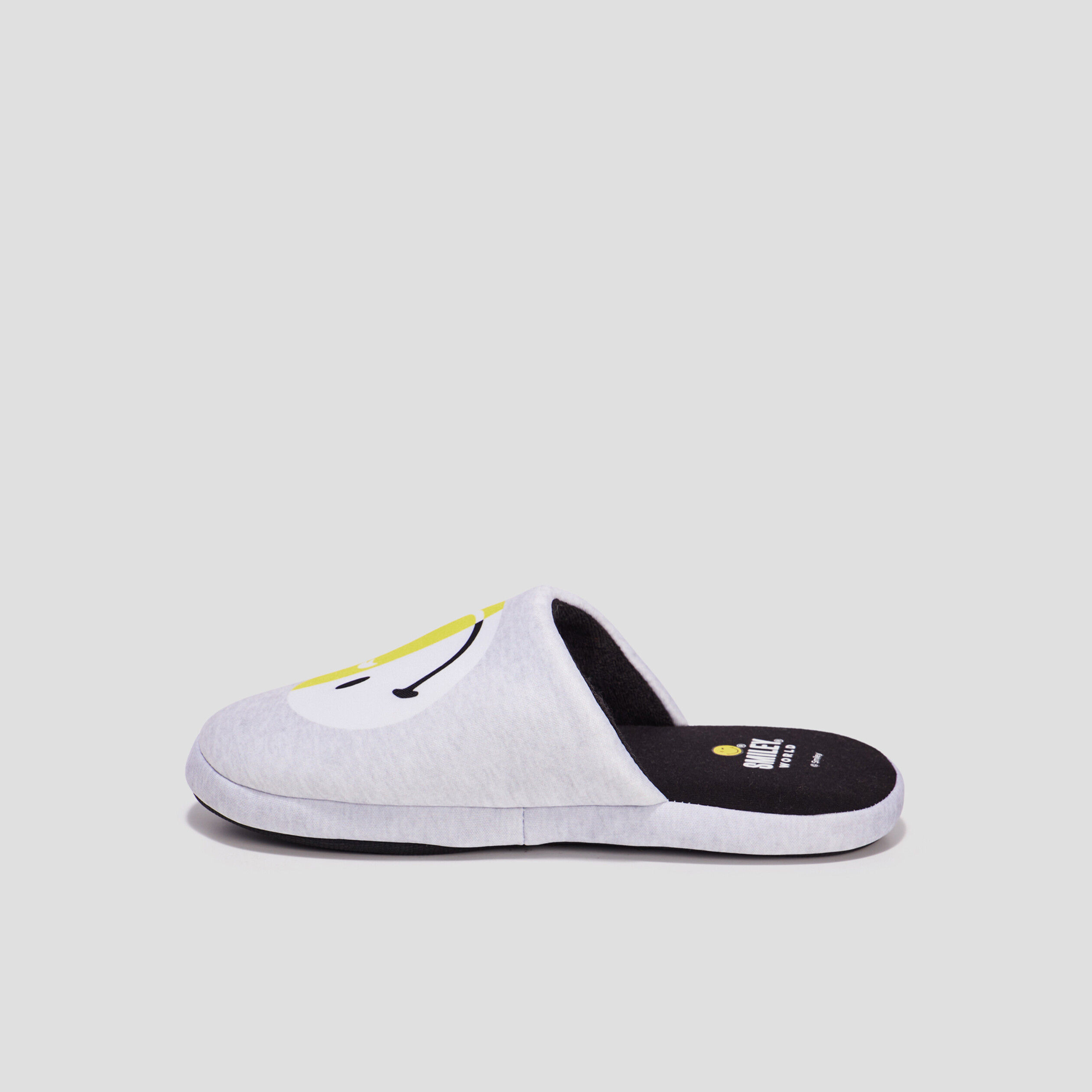 Chaussons mules Smiley World gris homme | La Halle