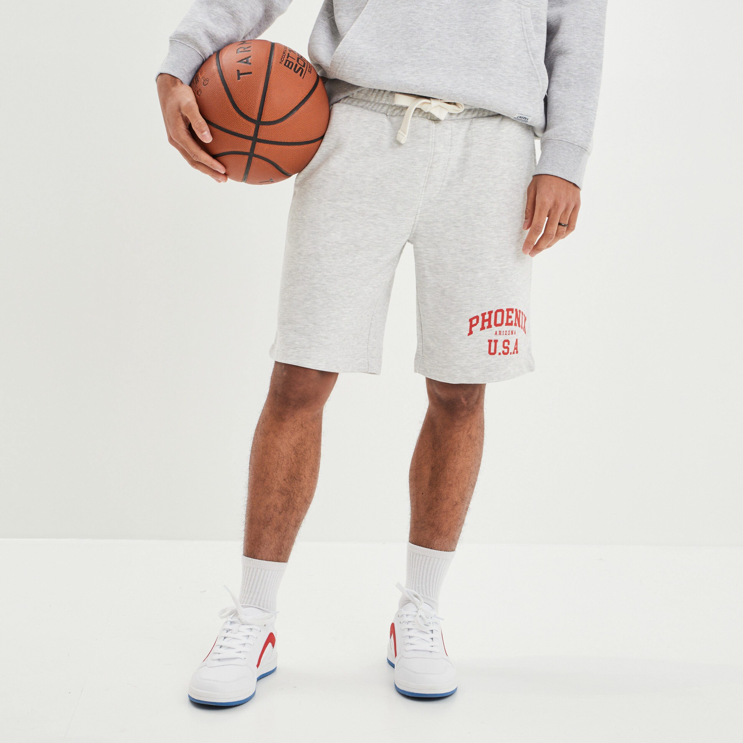 Jogging-Short droit Creeks gris clair homme | La Halle
