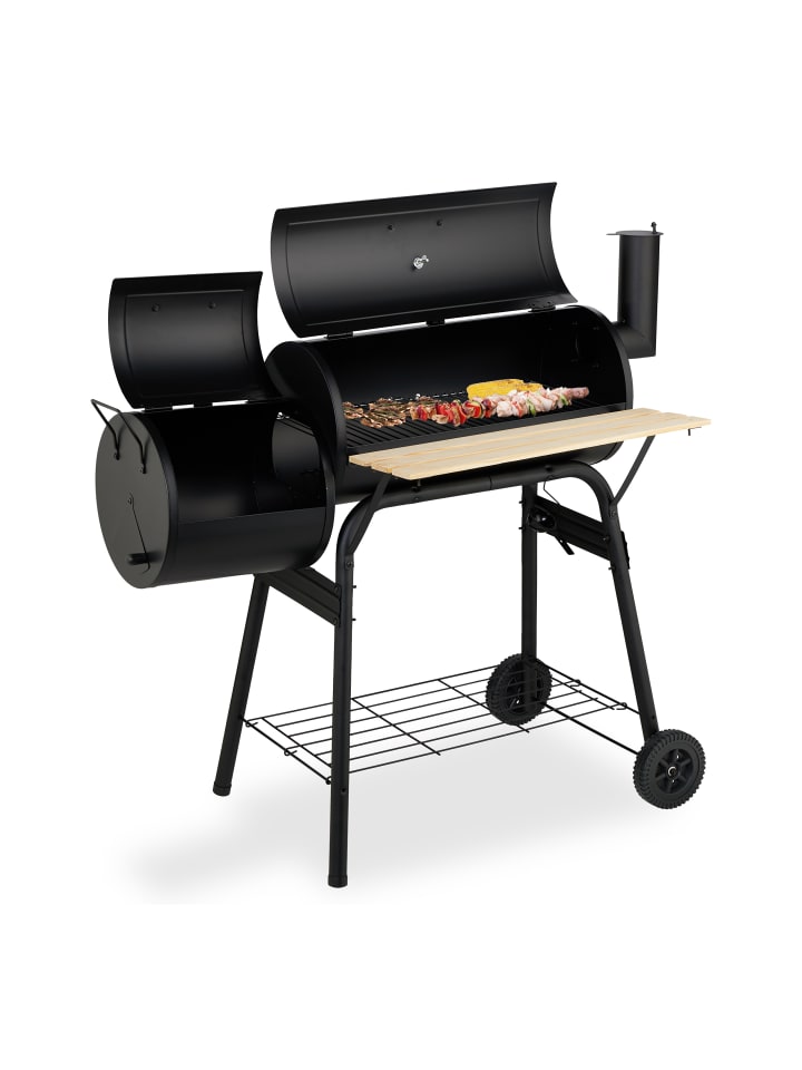 relaxdays Smoker Grill in Schwarz günstig kaufen onesize