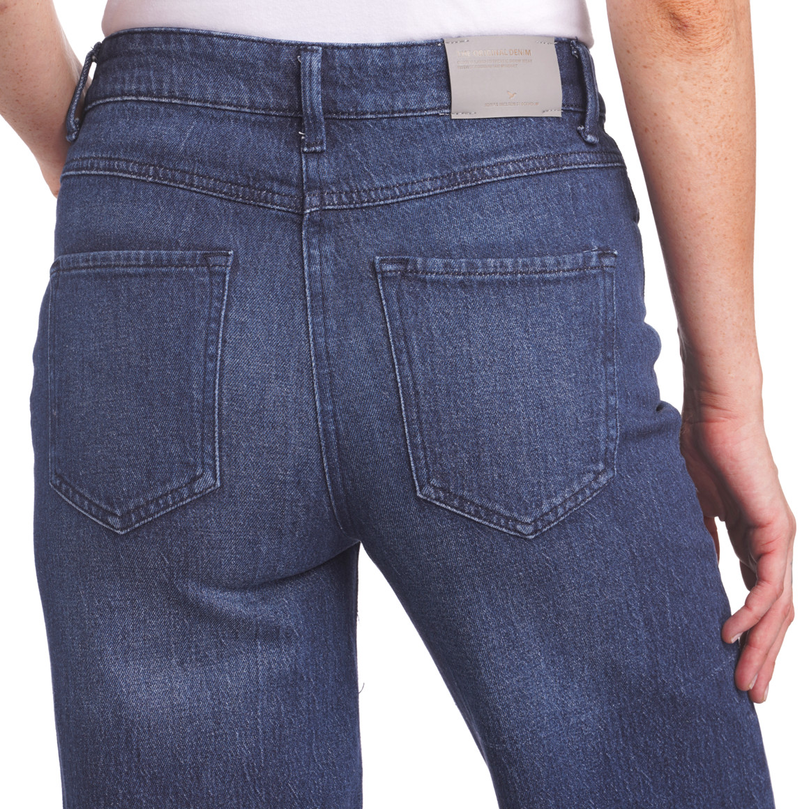Damen Straight-Jeans zum Knöpfen