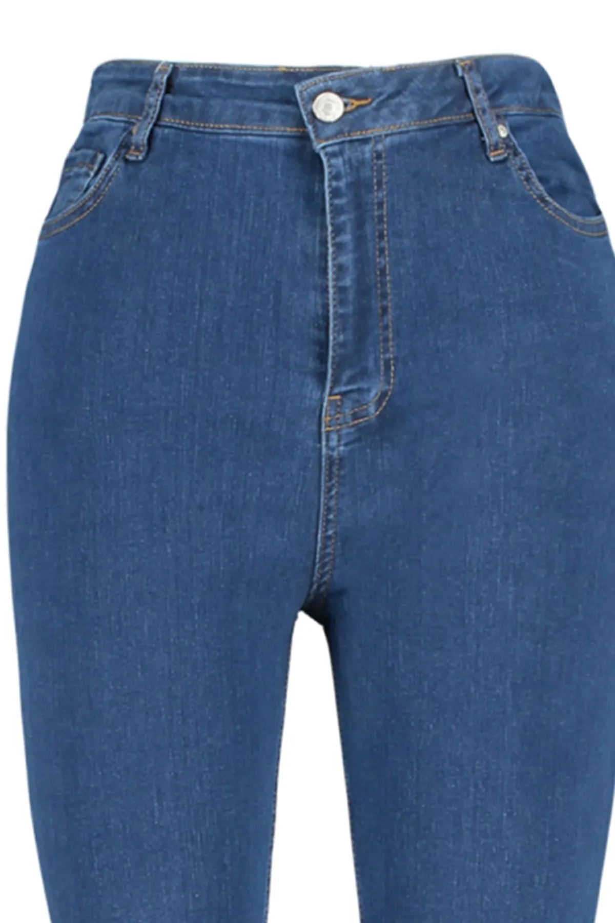 Trendyol Curve  Blaue, hoch taillierte, dehnbare Röhrenjeans TBBSS22JE0075