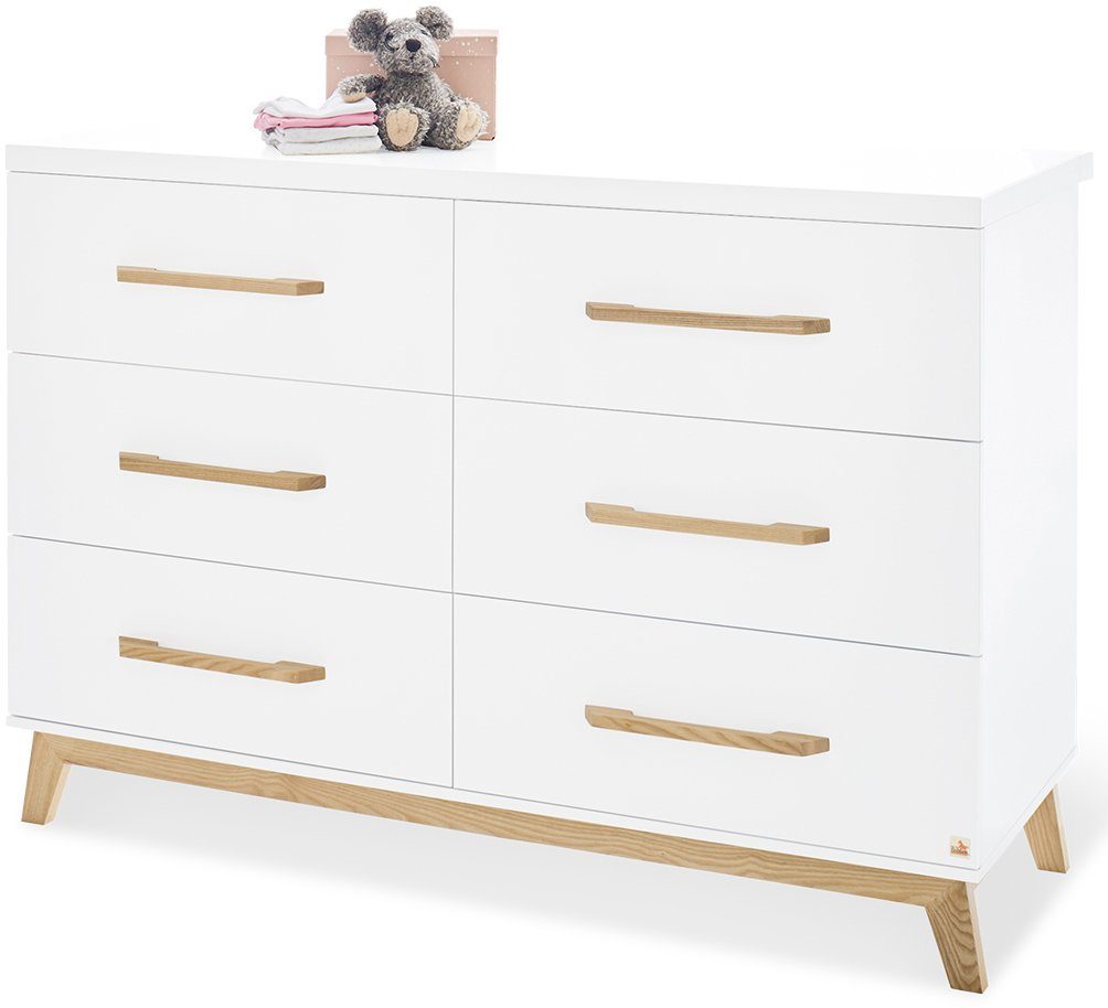 Pinolino® Babyzimmer-Komplettset Hilda & Riva, (Set, 3-St., Hausbett, Wickelkommode, Kleiderschrank), extrabreit groß; mit Hausbett, Wickelkommode & 3-trg. Kleiderschrank