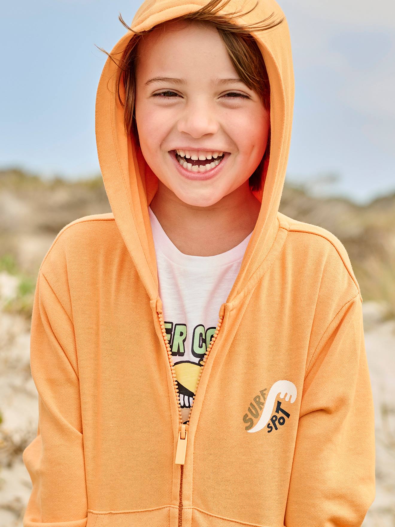 Vertbaudet Jungen Kapuzensweatjacke Oeko-Tex - orange