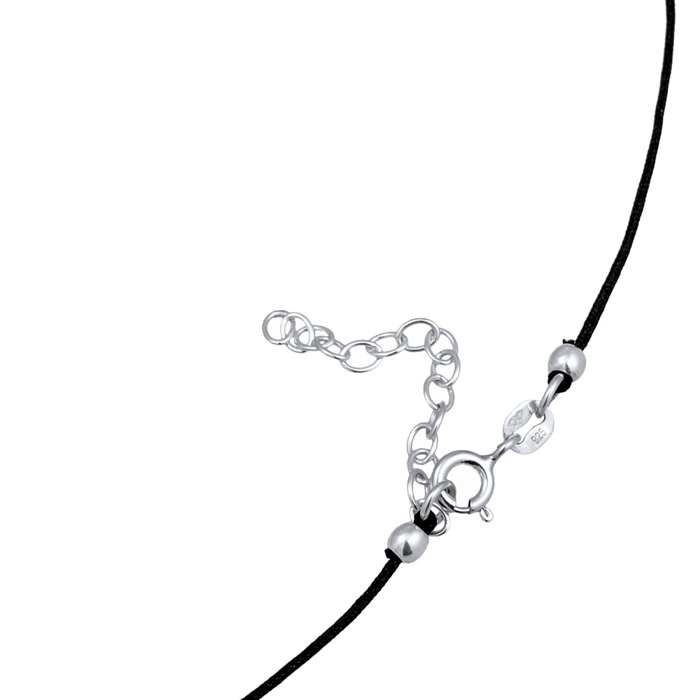 Elli PREMIUM Elli PREMIUM Collier Femmes Choker pendentif en nylon noir avec pointe de cristal collier