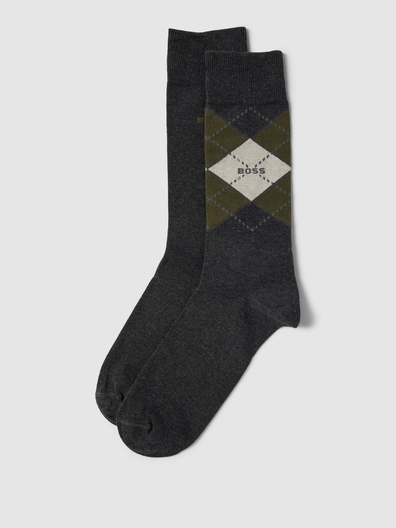 Socken mit Label-Detail im 2er-Pack in anthrazit