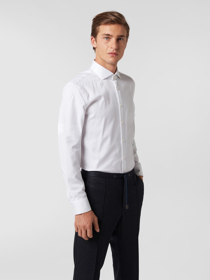 Slim Fit Business-Hemd aus Baumwolle in weiß