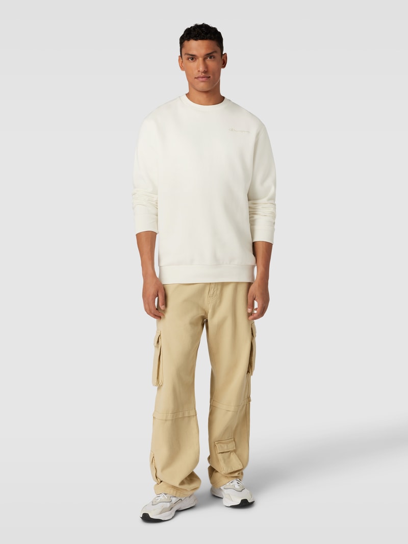 Sweatshirt mit Label-Details Modell 'Rochester' in offwhite