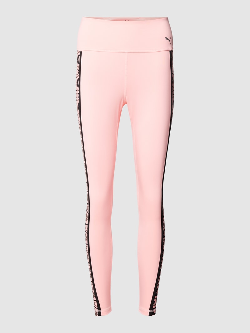 Leggings mit Label-Details in hellrosa