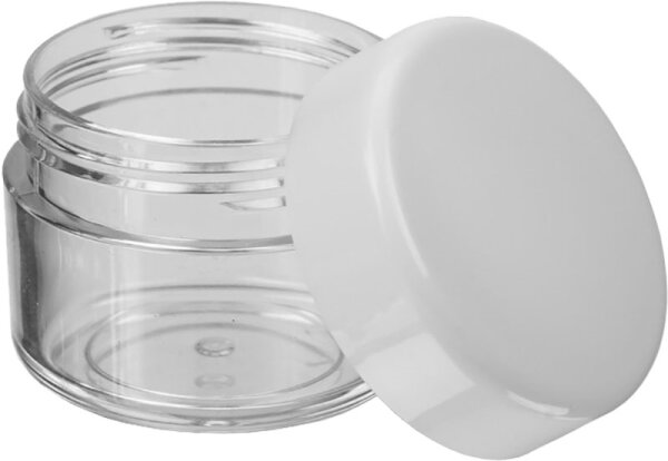 Fantasia Kosmetik-Dose, Kunststoff, weißer Deckel, für 20 ml, Ø 4 cm, Höhe: 3,2 cm Aufbewahrungsbox