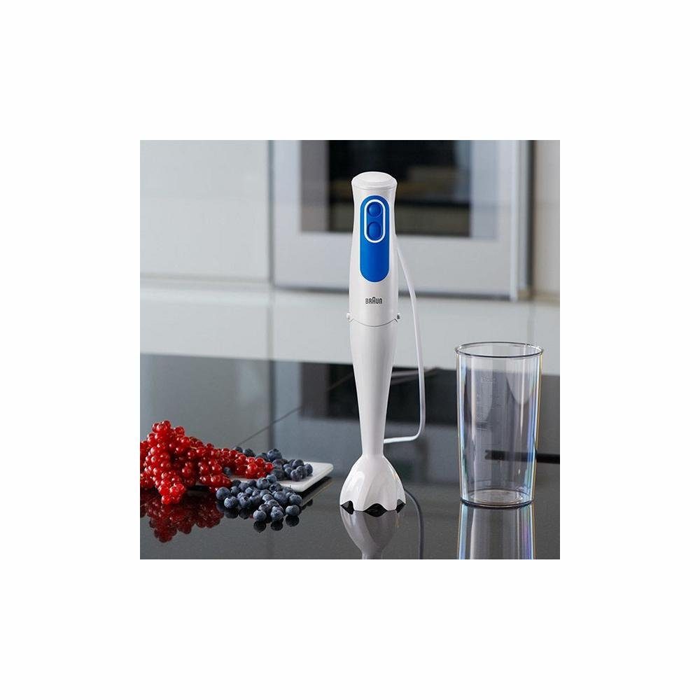 Braun Stabmixer Wasserdichter Mixer Braun MQ3000WH 0,6 L INOX 13500 RPM 700W Weiß Blau