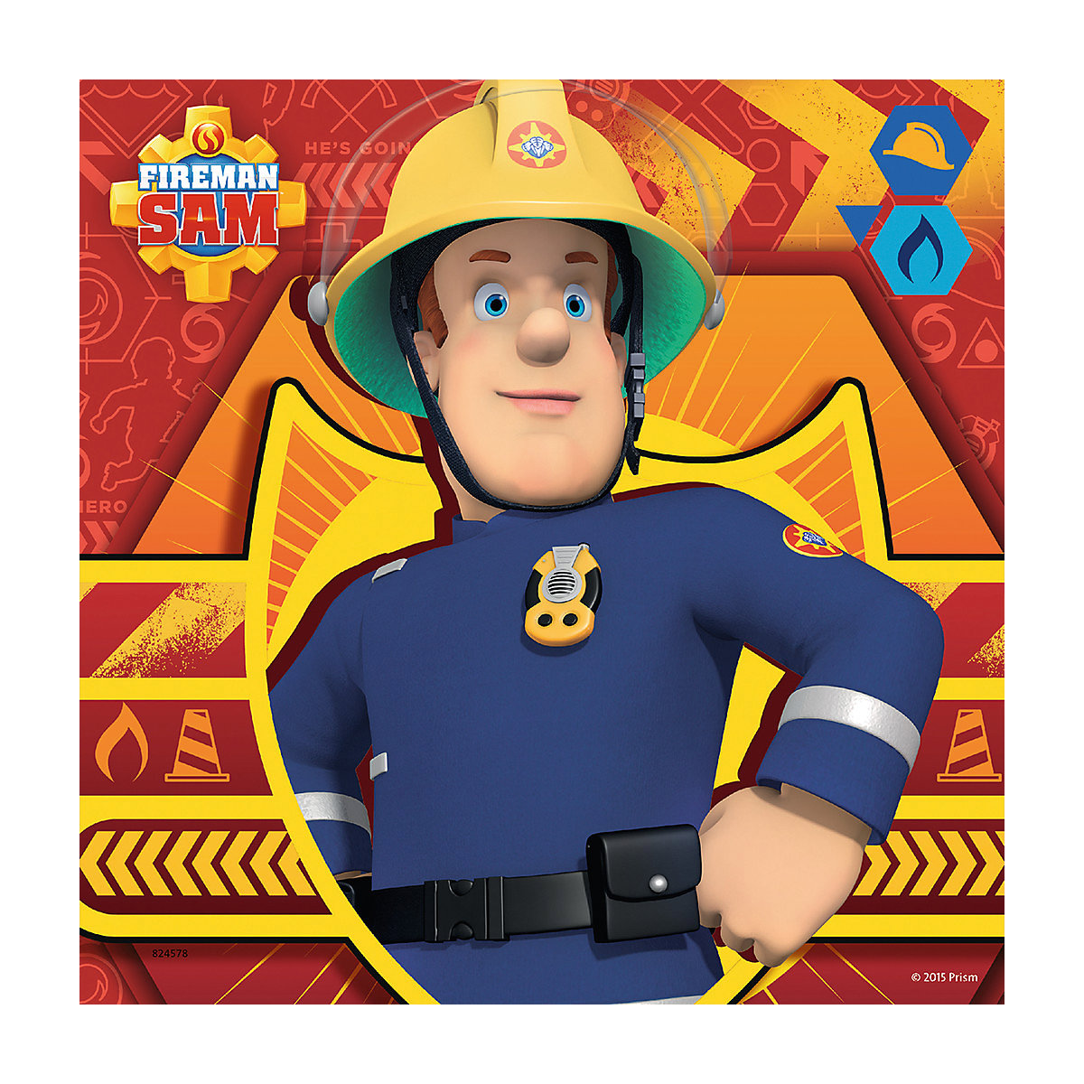 3er Set Puzzle, je 49 Teile, 21x21 cm, Feuerwehrmann Sam: Bei Gefahr Sam rufen