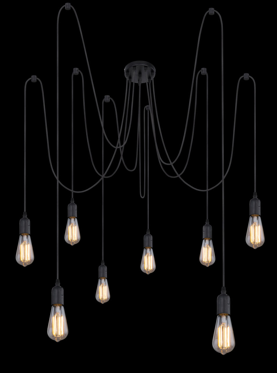 Globo Lighting - OLIVER - Hängeleuchte Metall schwarz, 8x E27