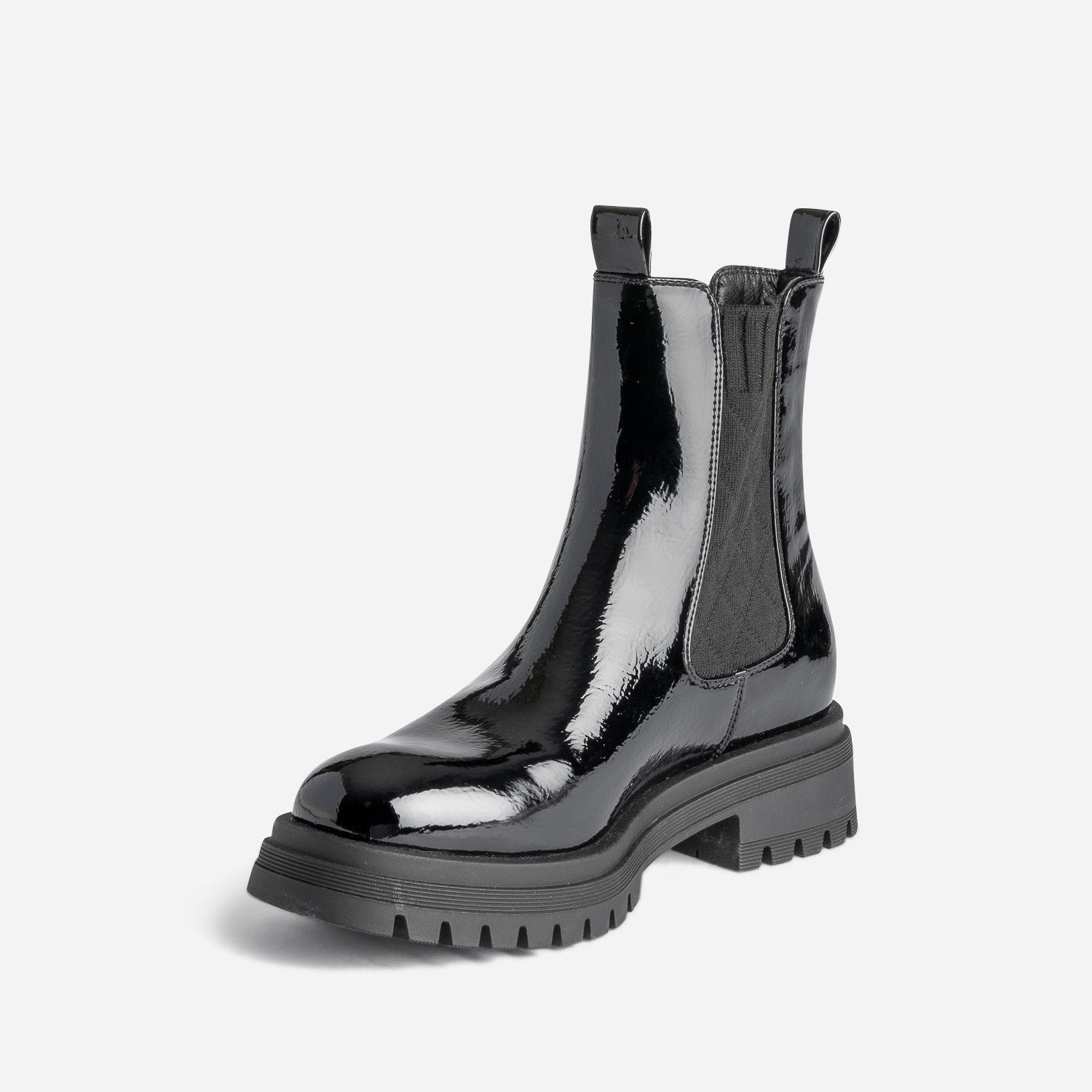 Cheslea boots TEXTO noir verni éco-conçu