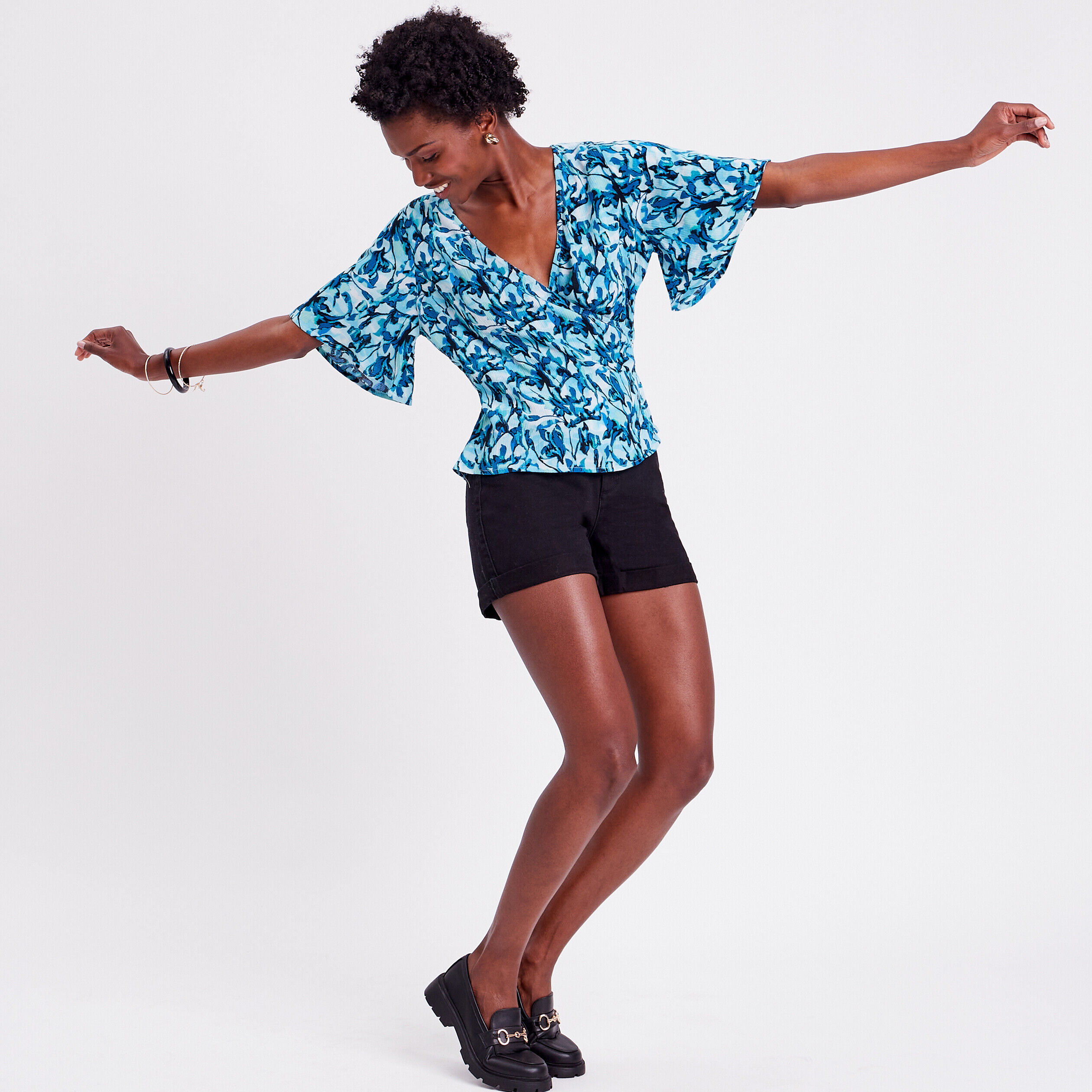 Blouse col cache-coeur blanc femme | Cache Cache