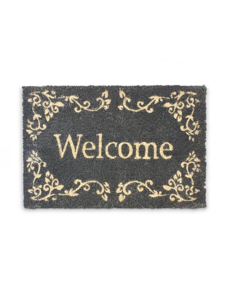 relaxdays Fußmatte Welcome in Schwarz - (B)60 x (T)40 cm günstig kaufen onesize