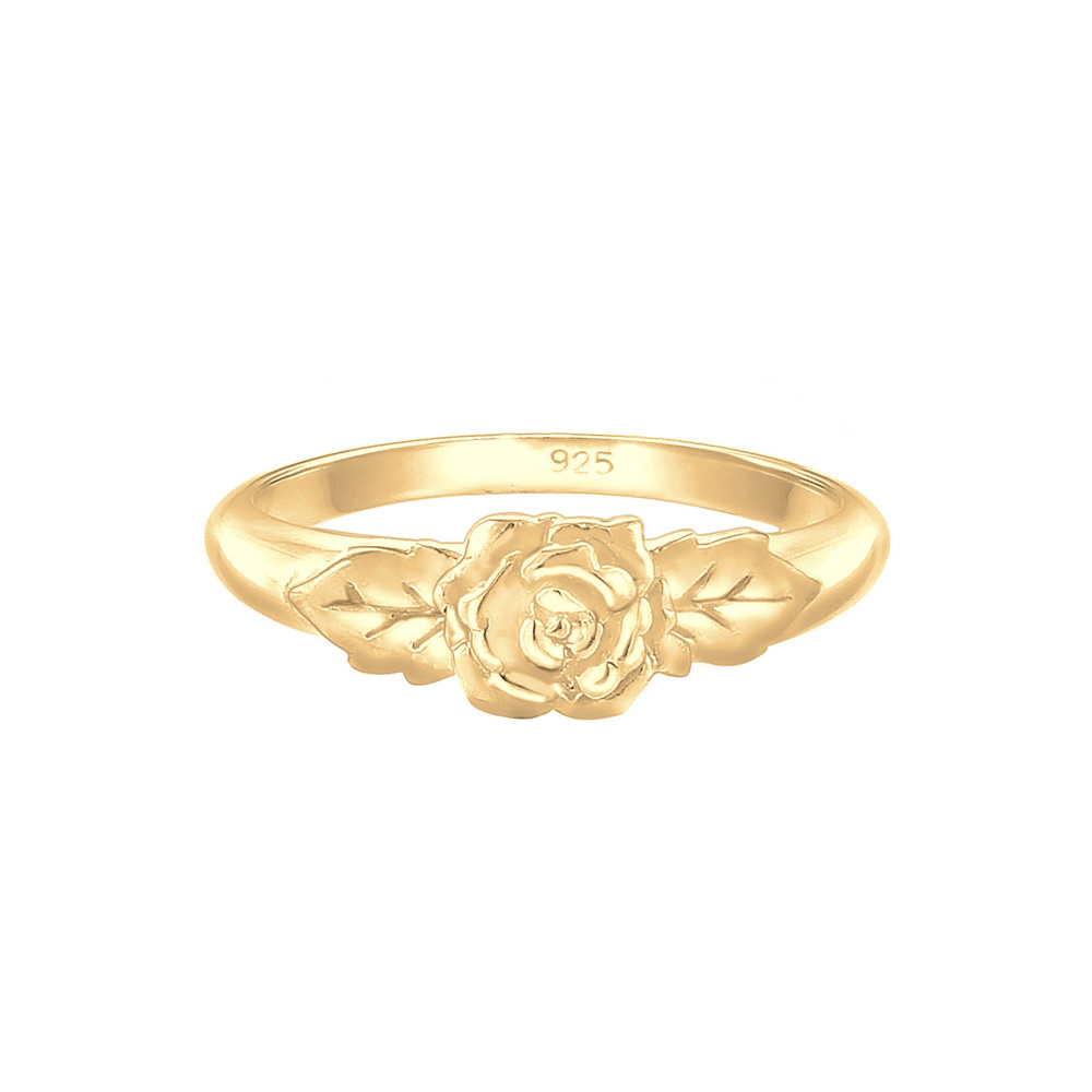 Elli Elli Bague Femmes Bande Roses Symbole Floral Vintage Look en Argent Sterling 925 Bague