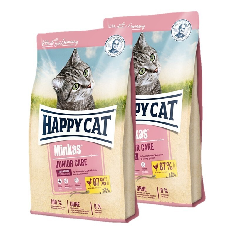 HAPPY CAT Trockenfutter HAPPY CAT Minkas Junior Care Geflügel 2x10 kg
