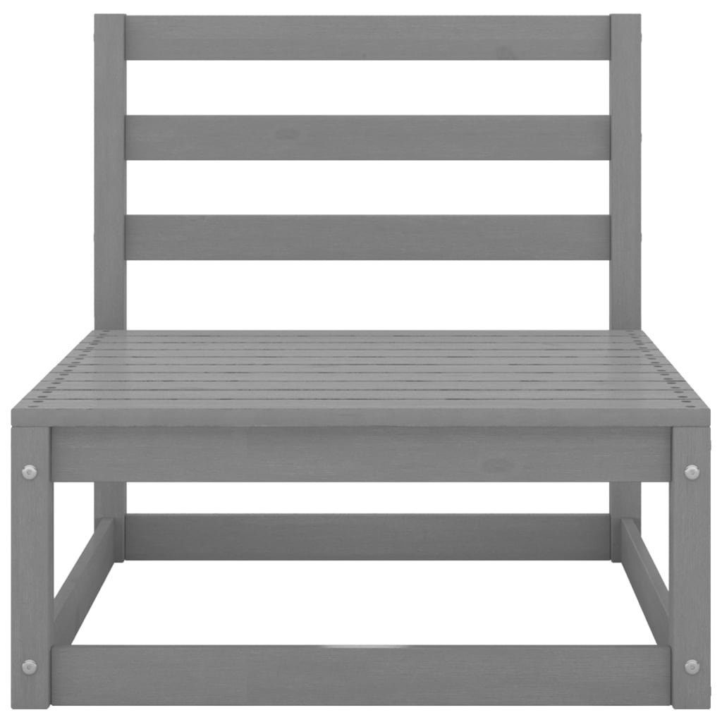 vidaXL Loungesofa Gartensofa 2-Sitzer Grau Massivholz Kiefer, 1 Teile