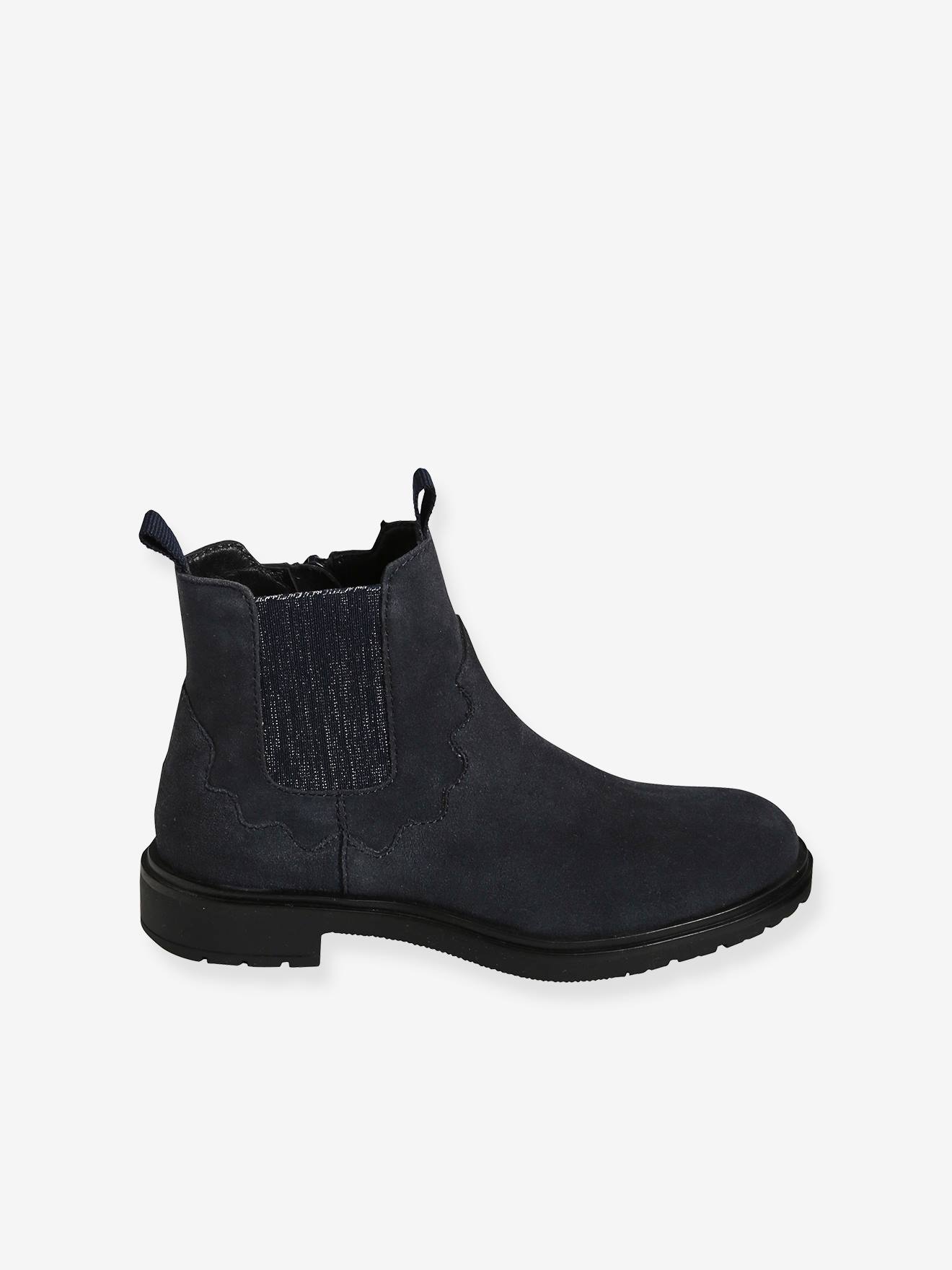 Vertbaudet Mädchen Boots mit Gummizug - marine