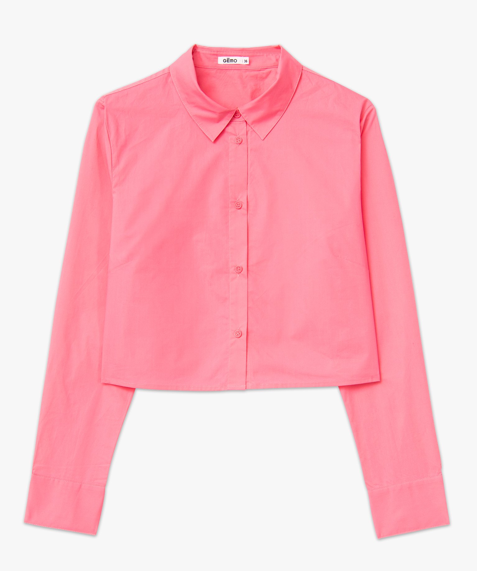 Chemise ultra courte en coton femme rose | GEMO