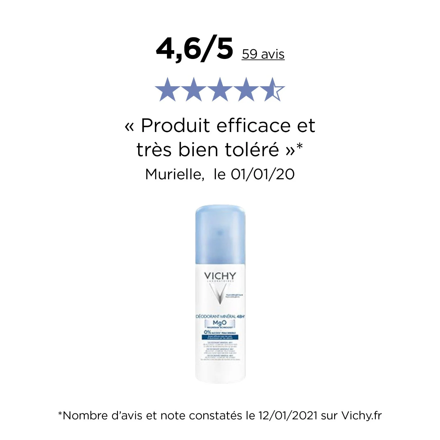 Vichy Lot*2 mineralny dezodorant w aerozolu bez aluminium 48h