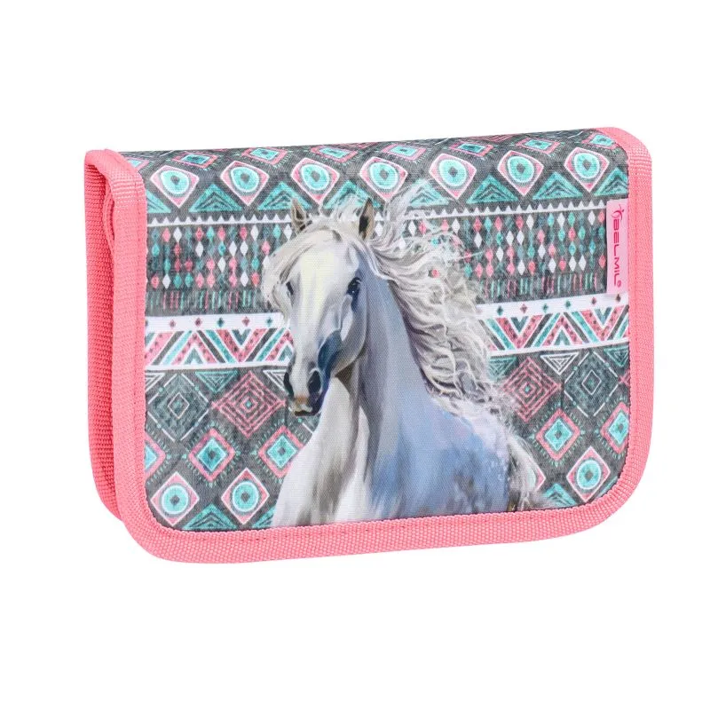 Belmil Mini-Fit ergonomisches Schulranzen-Set 4-teilig - Horse Aruba Blue