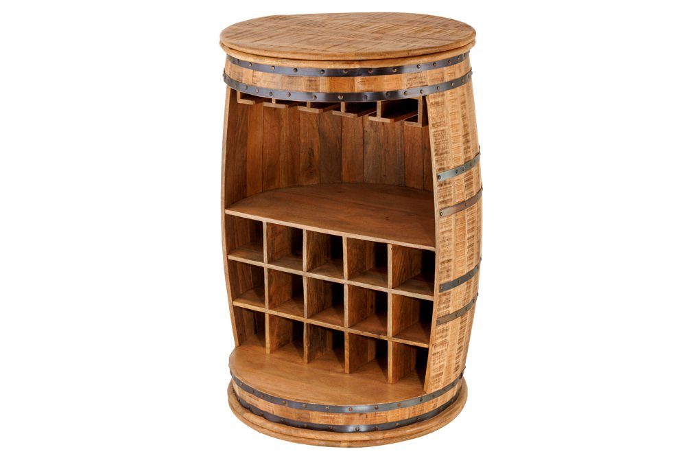 riess-ambiente Weinregal BODEGA 90cm natur, 1-tlg., Wohnzimmer · Massivholz · Schrank · Fass