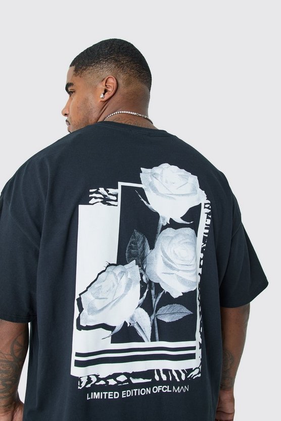 Plus T-Shirt mit Rosen-Print