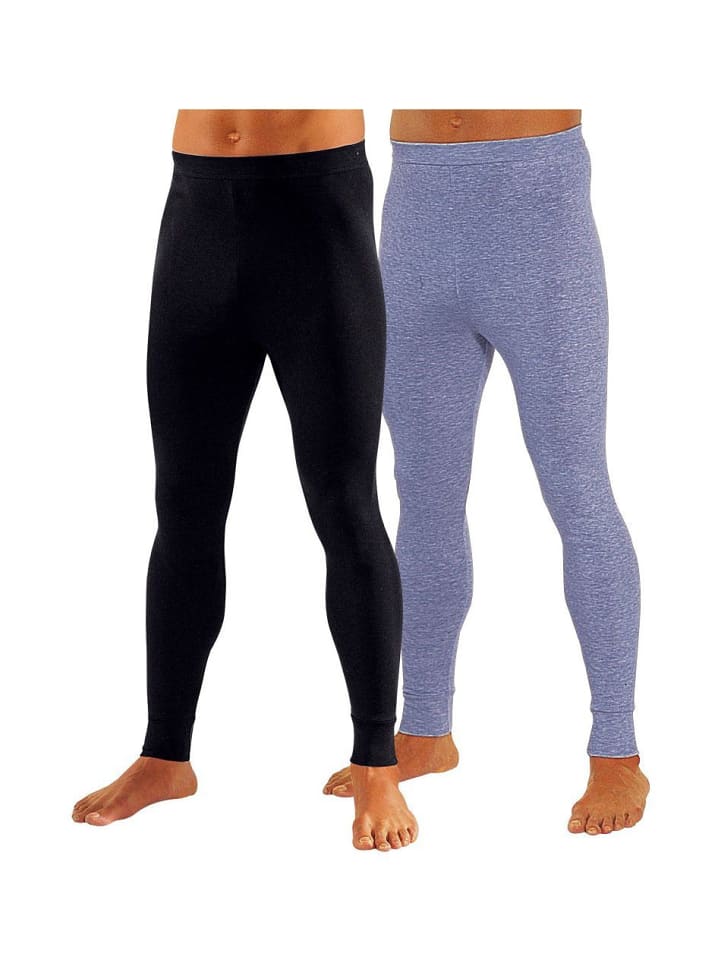 CLIPPER Lange Unterhose in schwarz, blau-meliert günstig kaufen