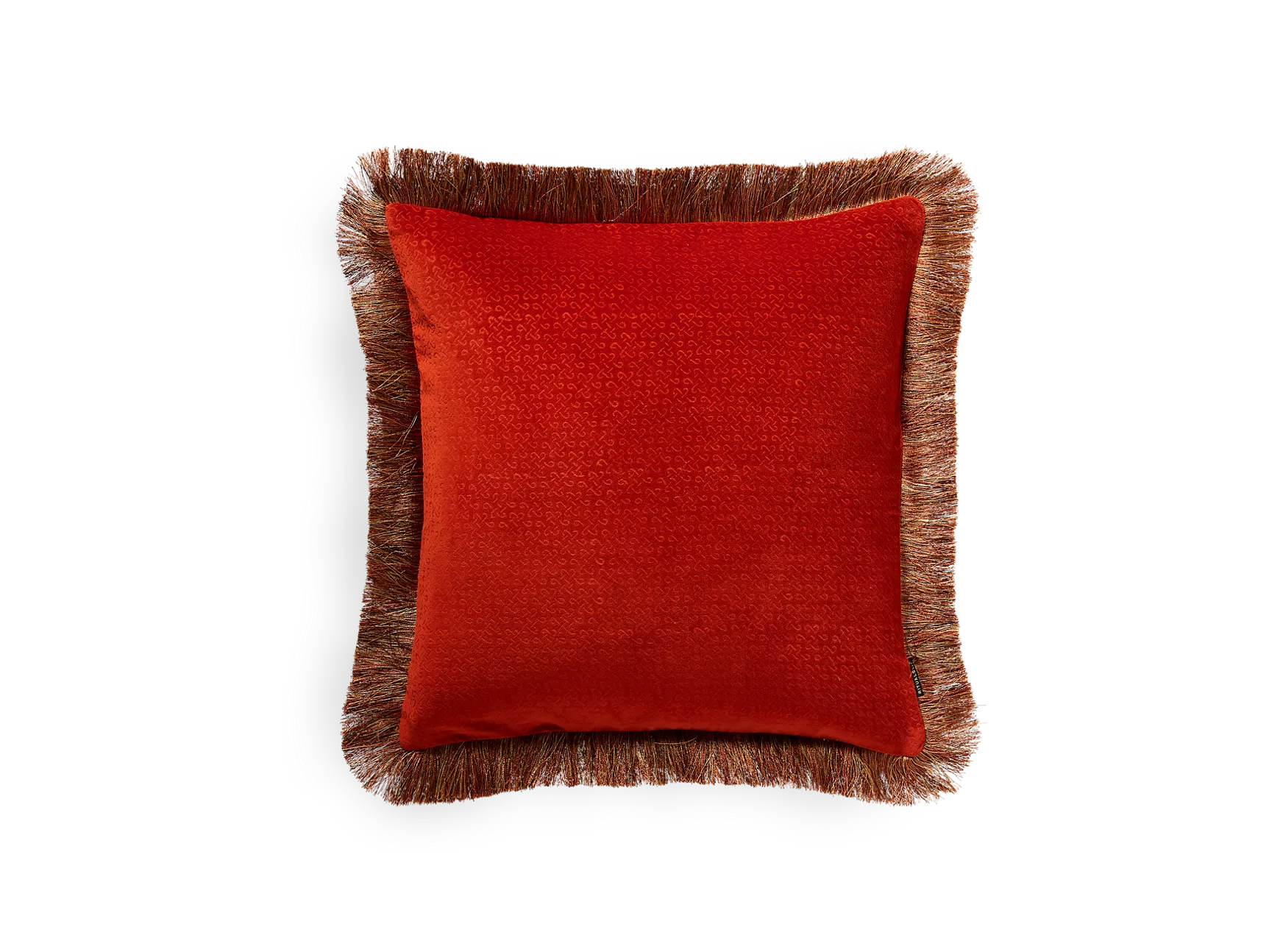 Housse de coussin en velours de coton Vellore 50x50cm Orange chaud