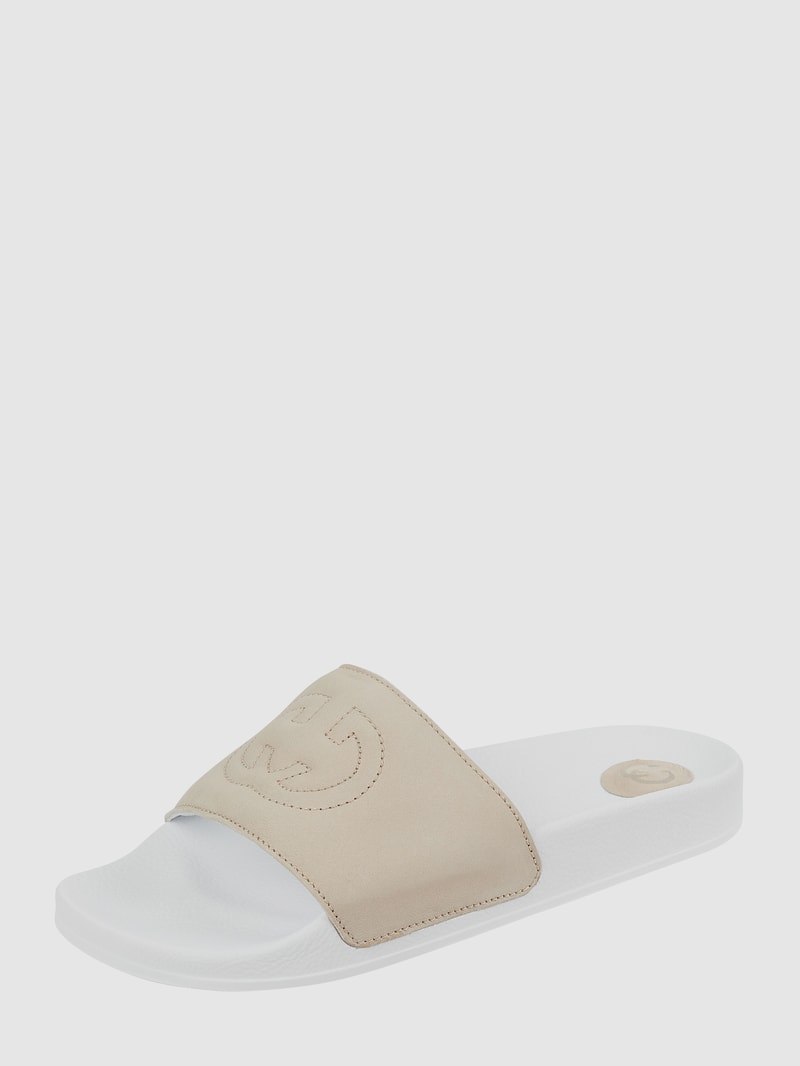 Slides aus Leder Modell 'Gerrylette' in beige