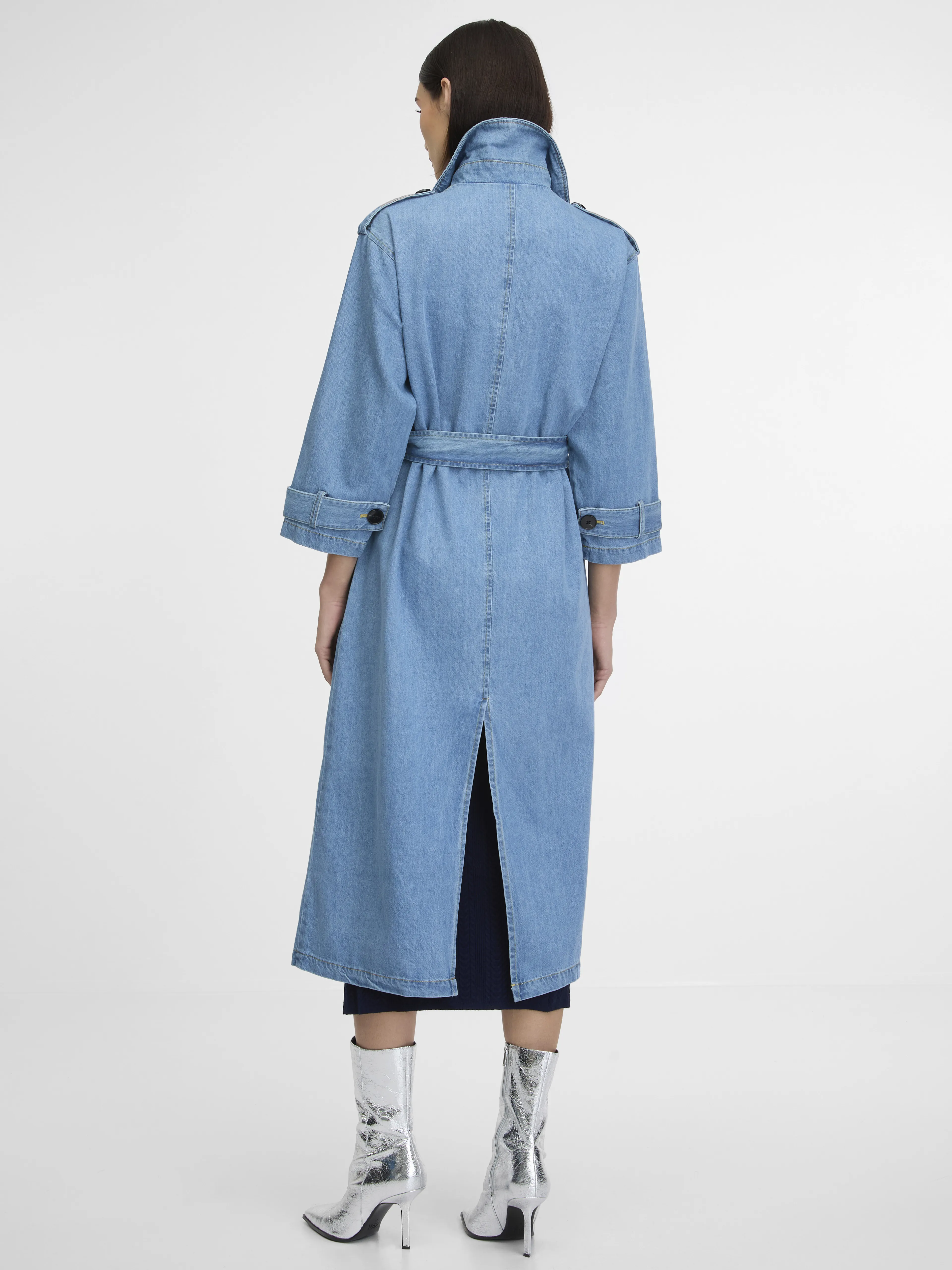 Blauer Damen-Trenchcoat aus Denim ORSAY