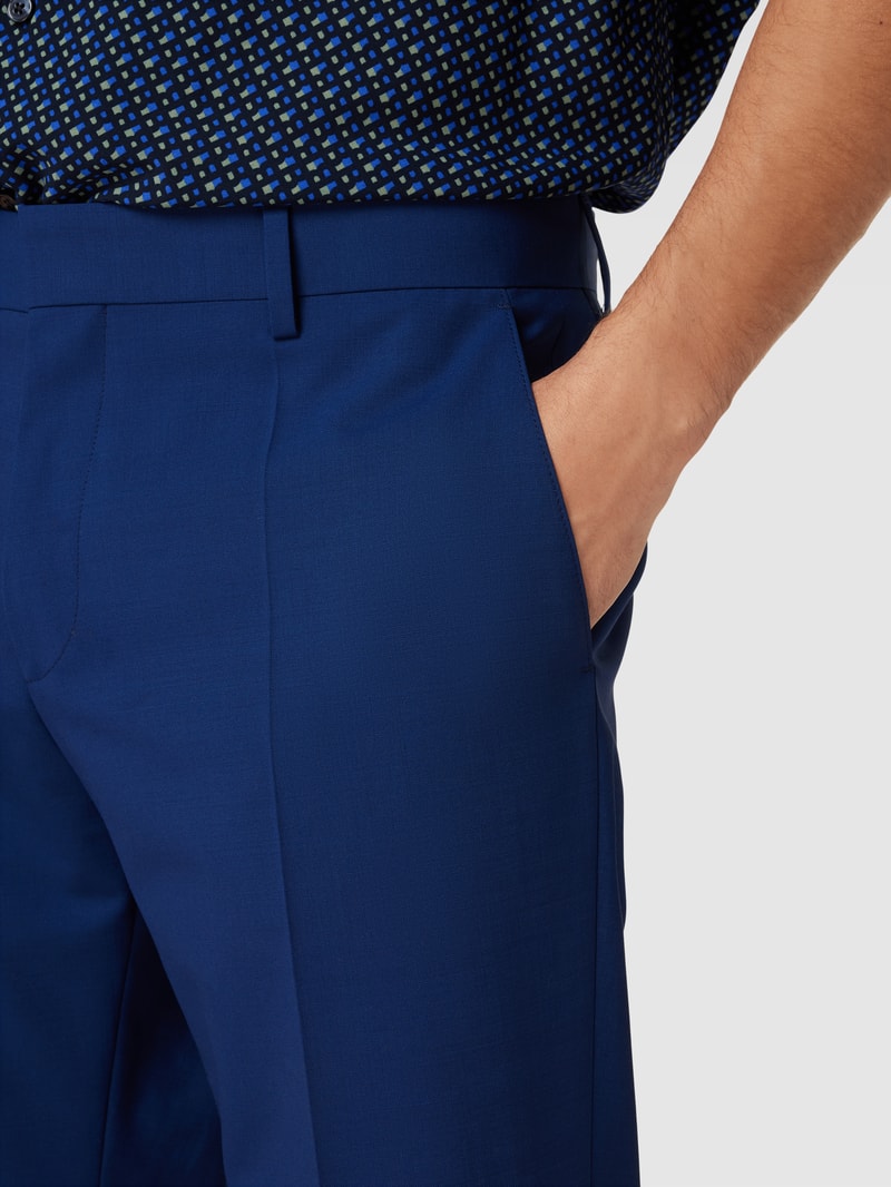 Slim Fit Anzughose aus Schurwoll-Mix Modell 'Genius' in marineblau