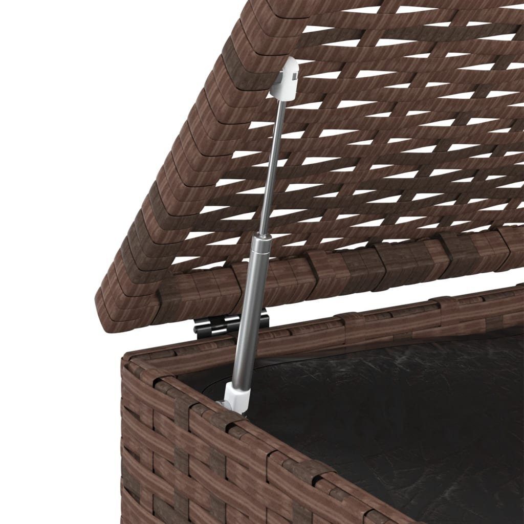 vidaXL Gartenbox Garten-Kissenbox PE Rattan 100x49x103,5 cm Braun