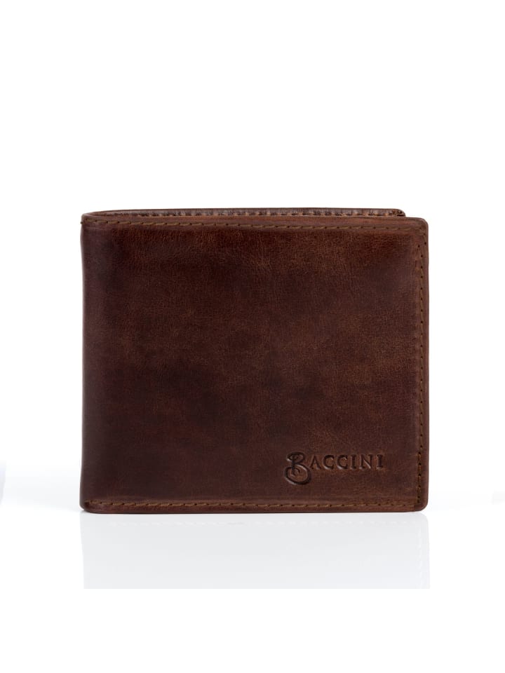 BACCINI Leder-Geldbörse echt Leder Geldbeutel handgefertigt Portemonnaie in braun günstig kaufen onesize
