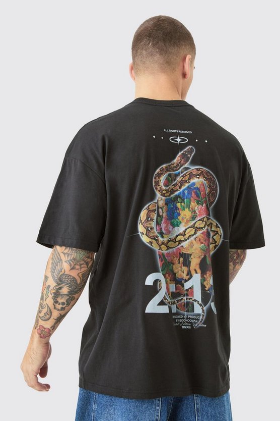 Oversize T-Shirt mit Schlangenprint Renaissance-Print