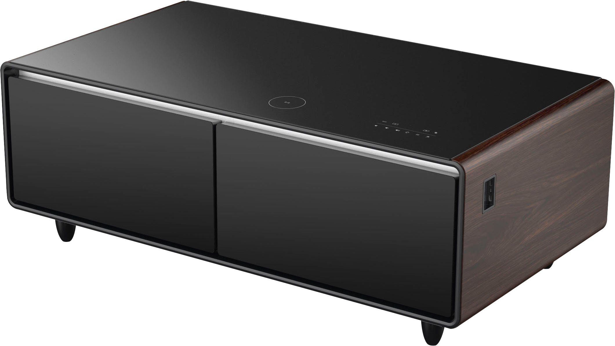 Caso Getränkekühlschrank 794, 46 cm hoch, 130,5 cm breit, Loungetisch mit Kühlfächern, Soundbar und Lademöglichkeiten
