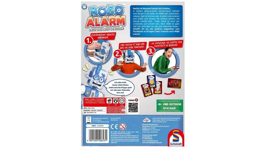 Schmidt Spiele - ROBO ALARM - Lasst euch nicht erwischen!, Kinderspiel