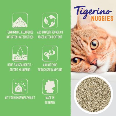 Tigerino Nuggies Katzenstreu – Frühlingswiesenduft