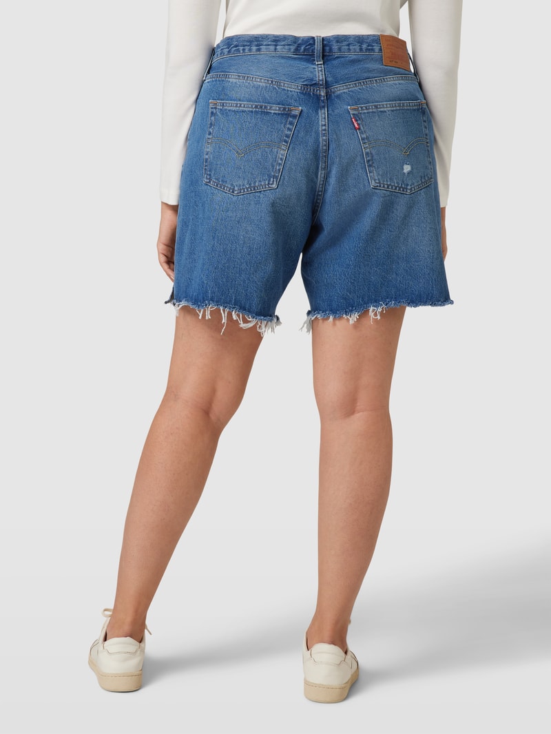 PLUS SIZE Jeansshorts im Used-Look Modell 'PLUS 501' in jeans