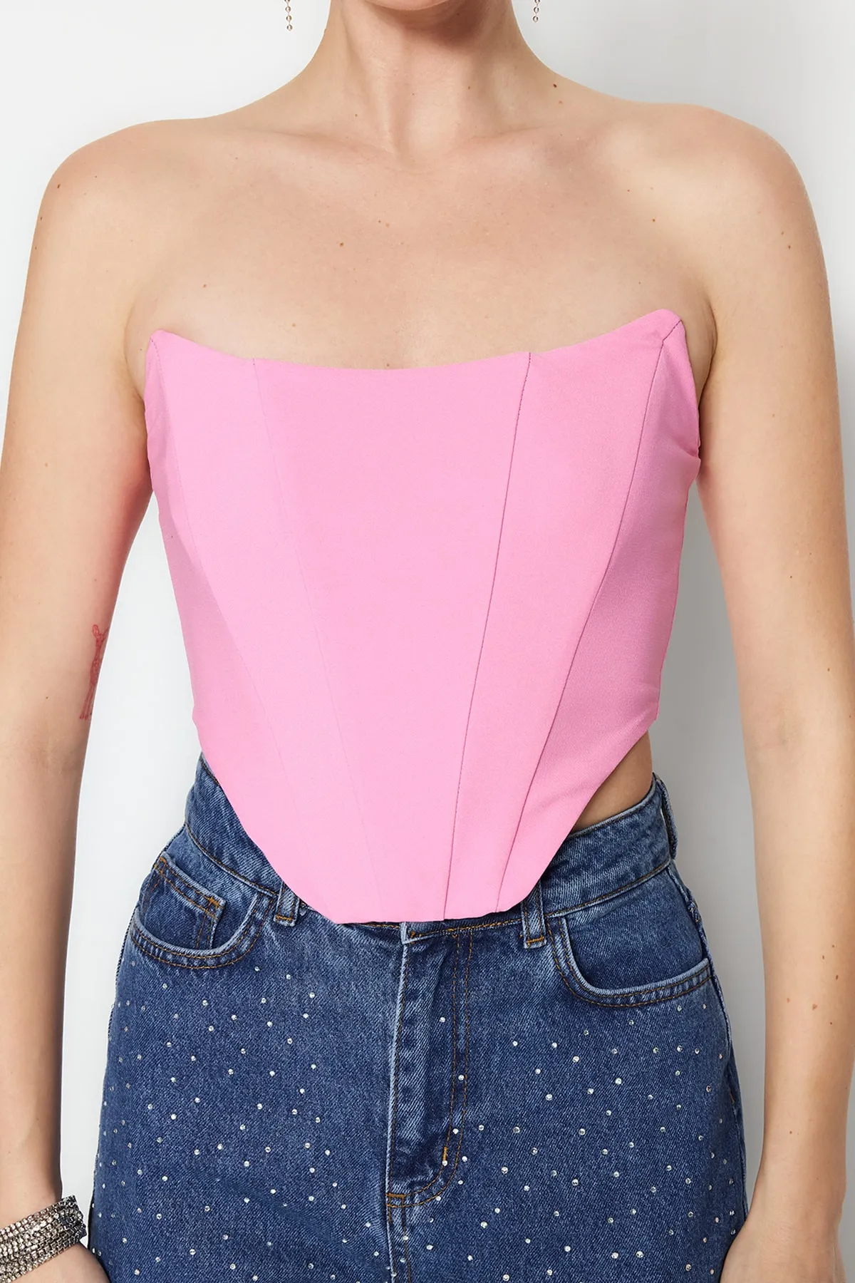 Trendyol Collection  Rosa trägerloses Bustier TPRSS21BS0032